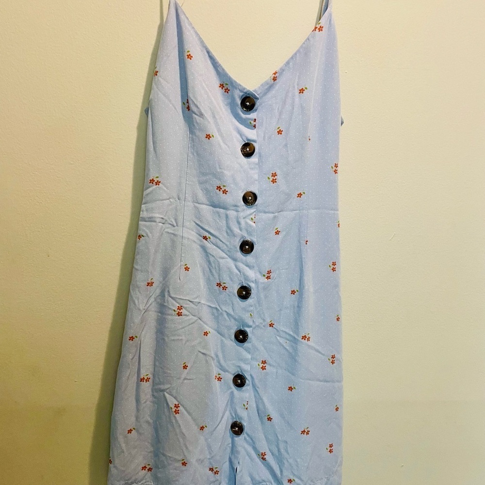 blue floral dress forever 21 | Dresses | Forever 2 Light Mini LONG SLEEVE V-NECKLINE A-LINE festivalcollection Size:L (Bust 88 cm)